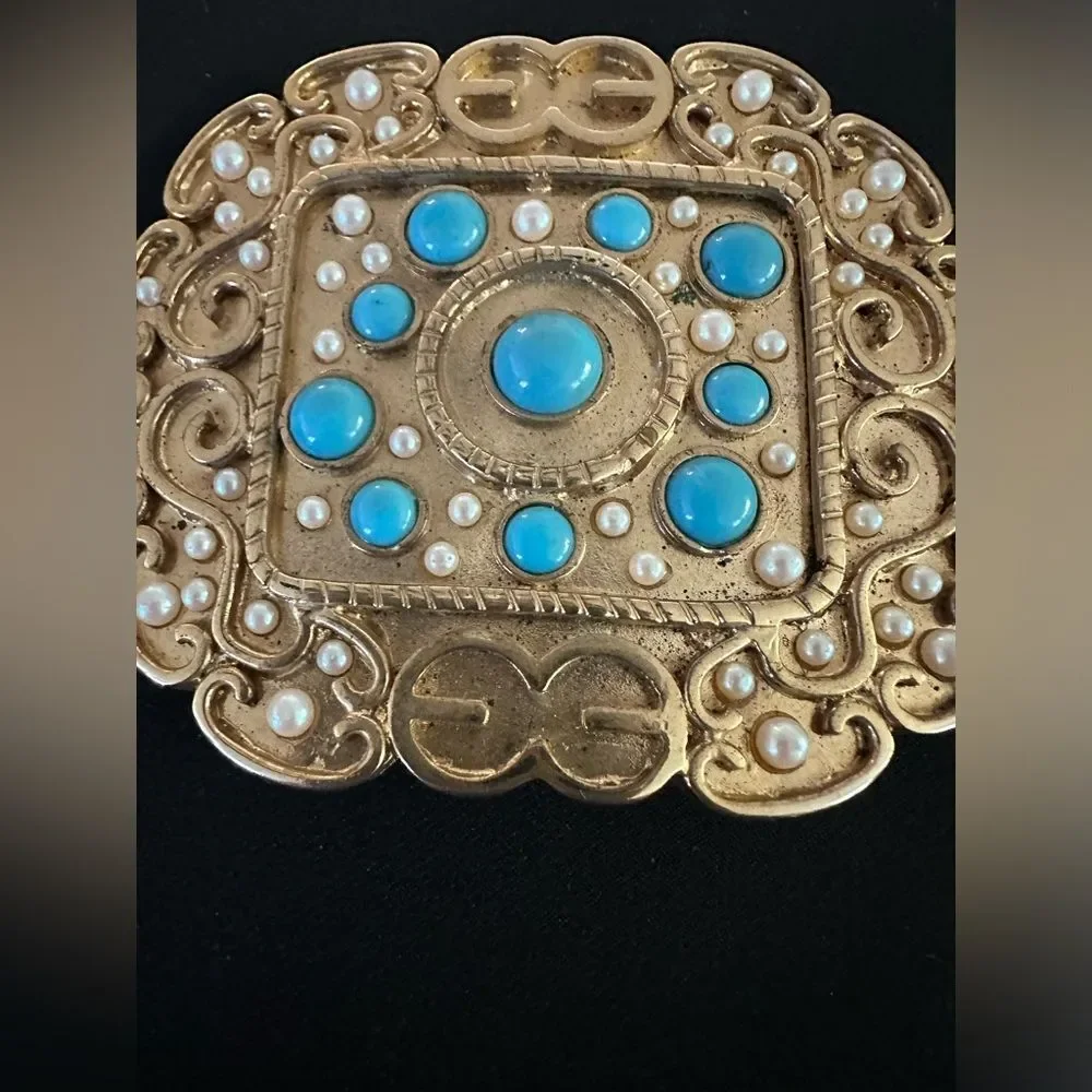 Vintage Boho Beaded Belt Buckle